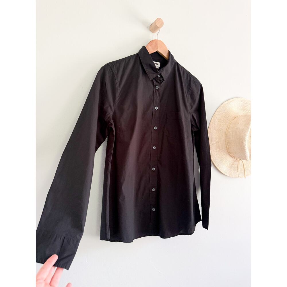 JCrew Factory | NWT Signature Fit Cotton Poplin Button Up Black | Sz M - Picture 3 of 11